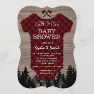 Lumberjack Buffalo Baby Suit Old Barn Baby shower Kaart