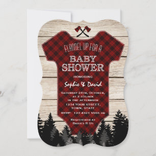 Lumberjack Buffalo Baby Suit Wood Baby shower Kaart