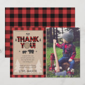 Lumberjack Buffalo geplakt op zaterdag Dank je wel Bedankkaart (Voorkant / Achterkant)