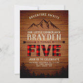 Lumberjack Buffalo geplaveide vijfde verjaardag Kaart (Voorkant)