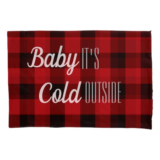 Lumberjack Buffalo plaid baby Het is koud buiten Kussensloop (Voorkant)