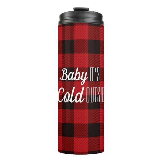 Lumberjack Buffalo plaid baby Het is koud buiten Thermosbeker (Voorkant)