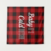 Lumberjack Buffalo plaid baby Het is koud buiten Wandkleed (Voorkant (horizontaal))