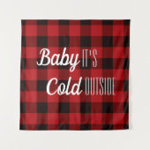 Lumberjack Buffalo plaid baby Het is koud buiten Wandkleed (Voorkant)