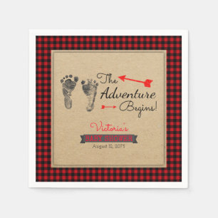 Lumberjack Buffalo Plaid Baby shower Servet