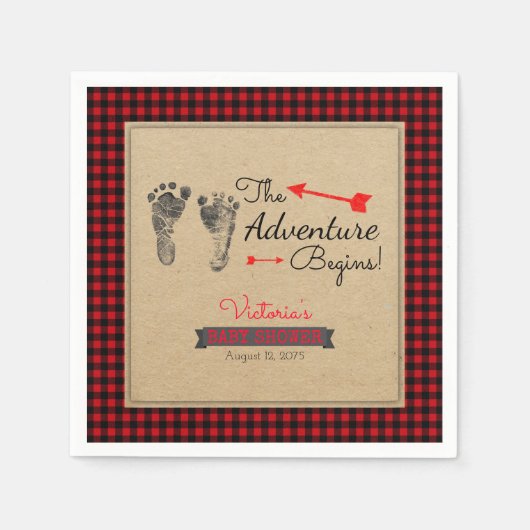 Lumberjack Buffalo Plaid Baby shower Servet (Voorkant)