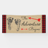 Lumberjack Buffalo Plaid Baby shower Spandoek (Horizontaal)