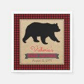Lumberjack Buffalo Plaid Beer Baby shower Servetten (Voorkant)
