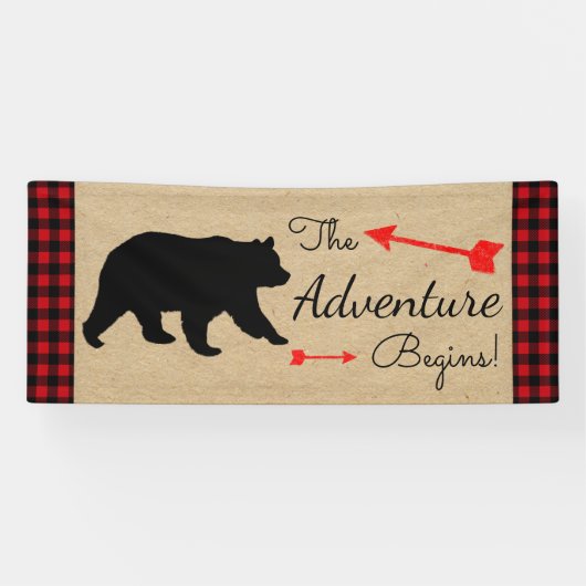 Lumberjack Buffalo Plaid Beer Boy Baby shower Spandoek (Horizontaal)