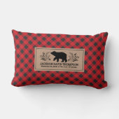 Lumberjack Buffalo Plaid Beer Geboortestatistieken Kussen (Achterkant)