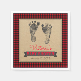 Lumberjack Buffalo Plaid Boys Baby shower servette Servet