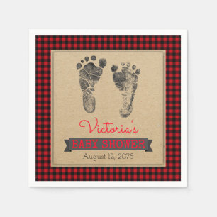 Lumberjack Buffalo Plaid Boys Baby shower servette Servet