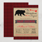 Lumberjack Buffalo Plaid Boys Beer Baby shower Kaart (Voorkant / Achterkant)