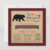 Lumberjack Buffalo Plaid Boys Beer Baby shower Kaart (Voorkant)