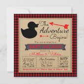 Lumberjack Buffalo Plaid Boys Duck Baby shower Kaart (Voorkant)