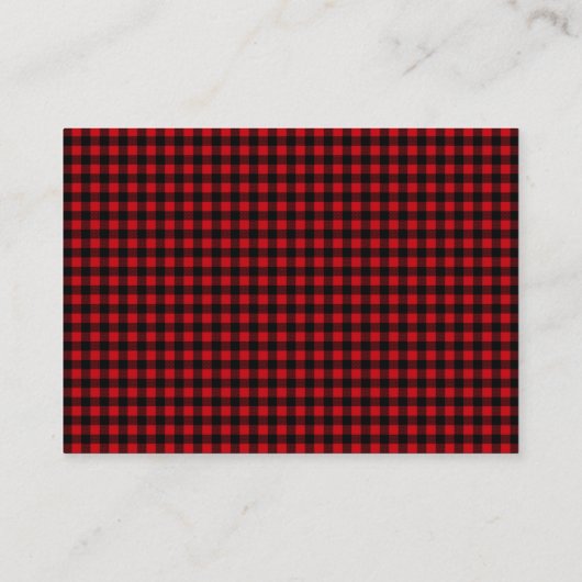 Lumberjack Buffalo Plaid Boys Luier Raffle Ticket Informatiekaartje (Achterkant)