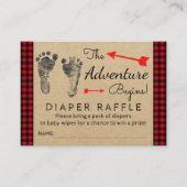 Lumberjack Buffalo Plaid Boys Luier Raffle Ticket Informatiekaartje (Voorkant)