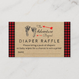 Lumberjack Buffalo Plaid Boys Luier Raffle Ticket Informatiekaartje