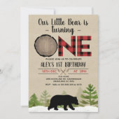 Lumberjack Buffalo Plaid Little Beer 1st Birthday Kaart (Voorkant)