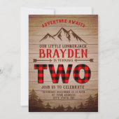 Lumberjack Buffalo Plaid Outdoor tweede verjaardag Kaart (Voorkant)