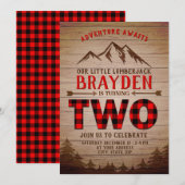 Lumberjack Buffalo Plaid Outdoor tweede verjaardag Kaart (Voorkant / Achterkant)