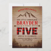 Lumberjack Buffalo Plaid Outdoor vijfde verjaardag Kaart (Voorkant)