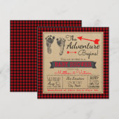 Lumberjack Buffalo Play Boys Boho Baby shower Kaart (Voorkant / Achterkant)