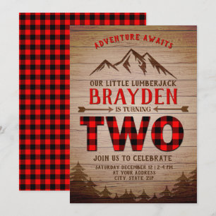 Lumberjack Buffalo Pond Outdoor Tweede verjaardag Kaart
