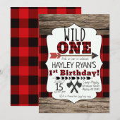 Lumberjack Buffalo Pset Wild Eén eerste verjaardag Kaart (Voorkant / Achterkant)