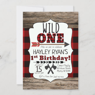 Lumberjack Buffalo Pset Wild Eén eerste verjaardag Kaart