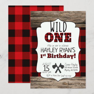 Lumberjack Buffalo Pset Wild Eén eerste verjaardag Kaart
