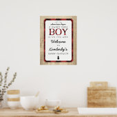 Lumberjack Buffalo speldenBaby shower Welkom Poster (Keuken)