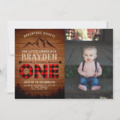 Lumberjack Buffalo speldenfoto eerste verjaardag Kaart (Voorkant)