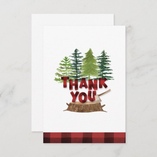 Lumberjack Buffalo speldenkaart Hartelijk dank Bedankkaart (Voorkant / Achterkant)
