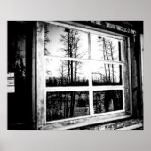Lumberjack Cabin Window/B W Grainy Poster (Voorkant)