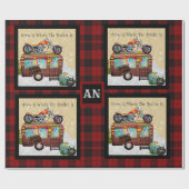 Lumberjack Camper Trailer Trash Monogram ELKE GEBE Cadeaupapier (Vlak)