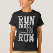Lumberjack Chainzaag Run Forest Run Funny T-shirt (Voorkant)