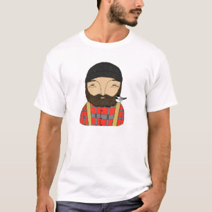 Lumberjack Chickadee Hipster Woodland Mannen T-shi T-shirt