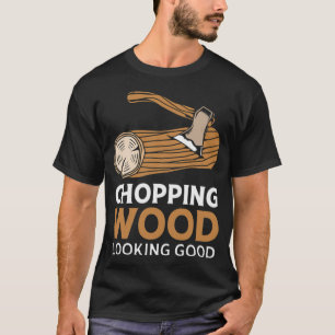 Lumberjack Chopping Wood Op zoek naar ruimtebagel T-shirt
