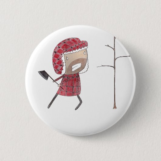 Lumberjack chops boom ronde button 5,7 cm (Voorkant)
