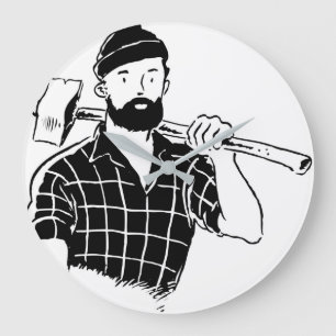 LumberJack Clock Grote Klok