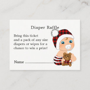 Lumberjack Cute Baby shower Diaper Raffle Informatiekaartje