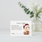 Lumberjack Cute Baby shower Diaper Raffle Informatiekaartje (Staand voorkant)