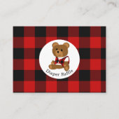 Lumberjack Cute Baby shower Diaper Raffle Informatiekaartje (Achterkant)