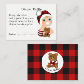 Lumberjack Cute Baby shower Diaper Raffle Informatiekaartje (Voorkant / Achterkant)