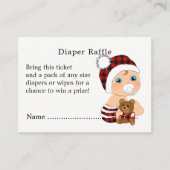 Lumberjack Cute Baby shower Diaper Raffle Informatiekaartje (Voorkant)