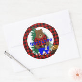 Lumberjack Cute Beer Plays Happy Birthday Ronde Sticker (Envelop)