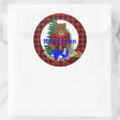 Lumberjack Cute Beer Plays Happy Birthday Ronde Sticker (Tas)