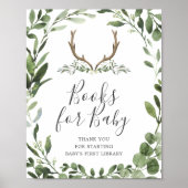 Lumberjack Deer Baby shower Books for Baby Sign Poster (Voorkant)