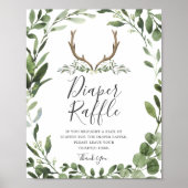Lumberjack Deer Baby shower Diaper Raffle Sign Poster (Voorkant)